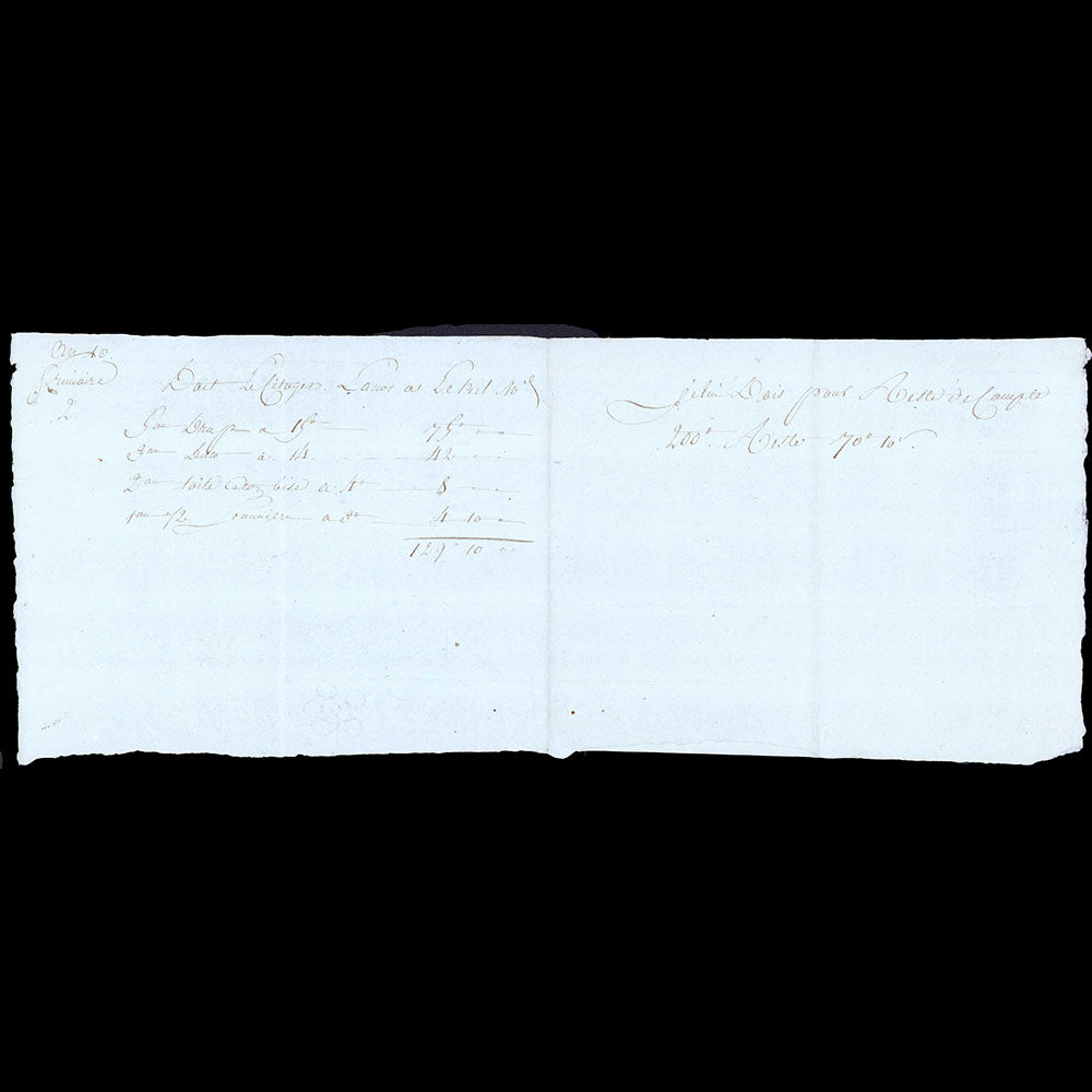 Lebel - Mémoire du drapier à Paris (1801)