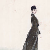 Ernest Leduc - Dessin d'une robe pour une maison de couture (circa 1860-1870)