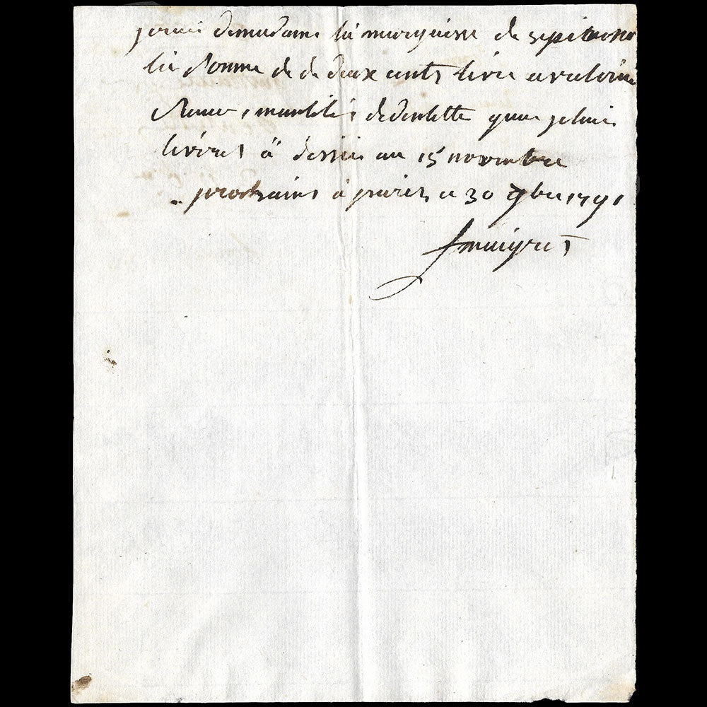 Maigret - Réunion de 3 mémoires du marchand d'étoffes, 35 rue Saint-Honoré à Paris (1791)