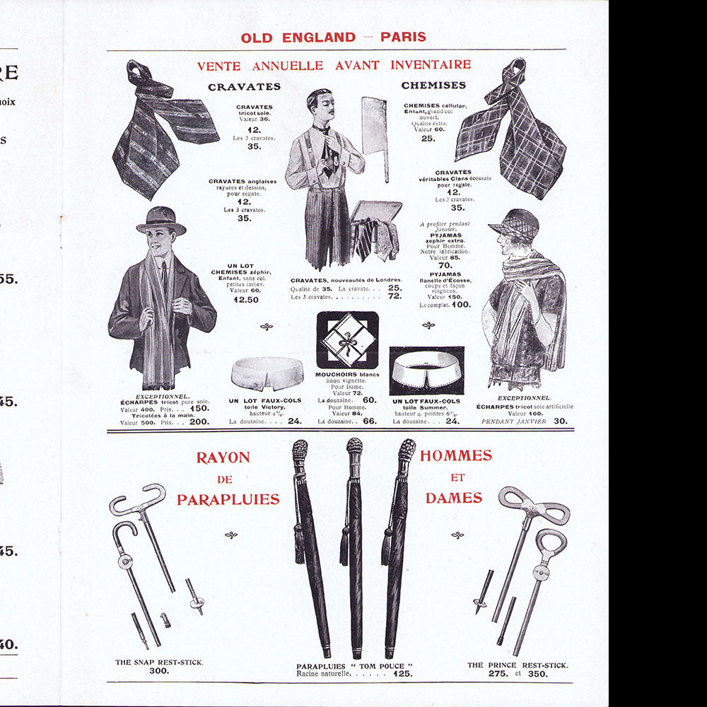 Old England - Vente annuelle avant inventaire du 15 décembre 1927 au 31 janvier 1928