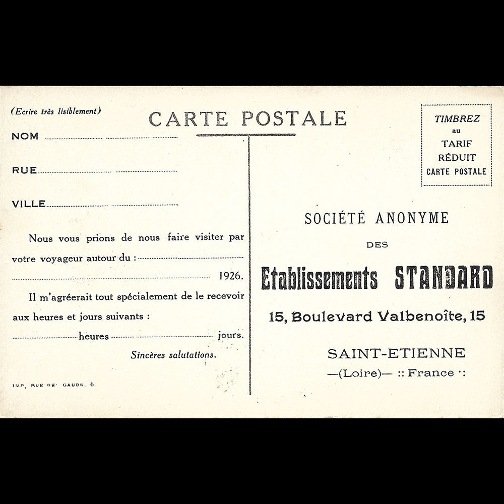 La Bretelle Parisiana- carte publicitaire illustrée (circa 1926)