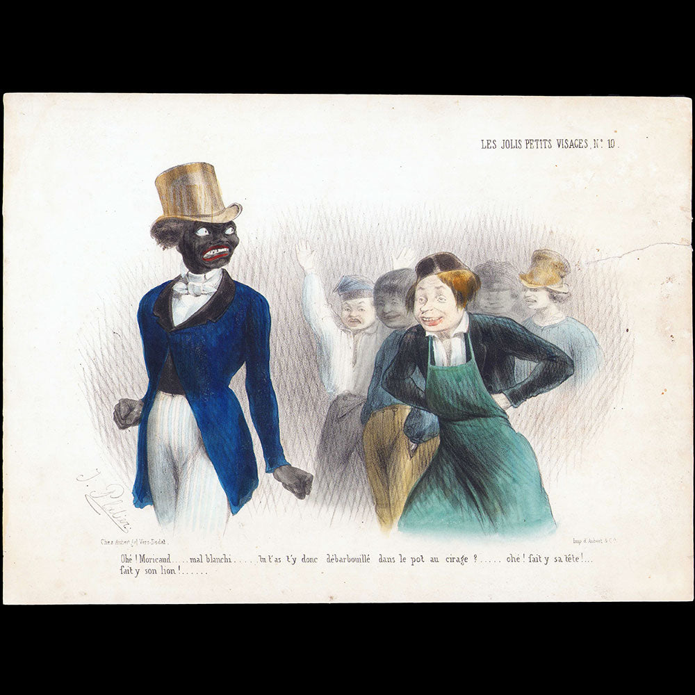 Les Jolis Petits Visages, n°10, caricature de Jules Platier (circa 1840)