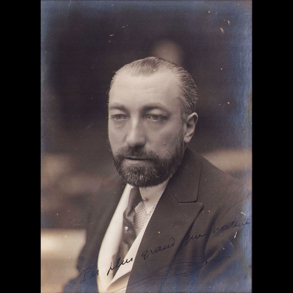 Poiret - Portrait de Paul Poiret par Delphi, avec envoi (1910s)