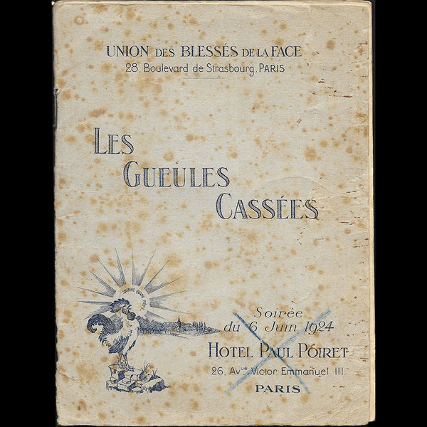 Paul Poiret - Livret de présentation des Gueules Cassées pour la soirée du 6 juin 1924