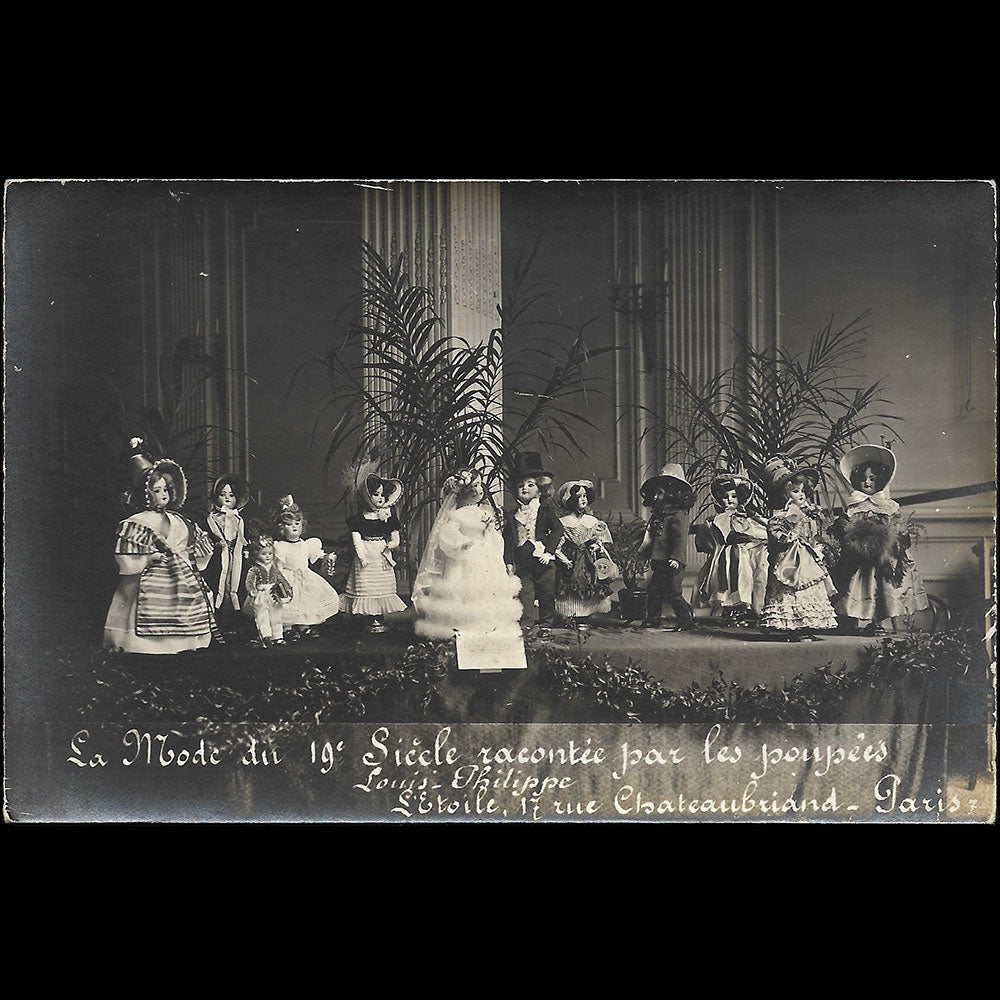 La Mode du dix-neuvième siècle racontée par les poupées, Réunion de deux cartes de l'exposition de  l'Etoile (1916)