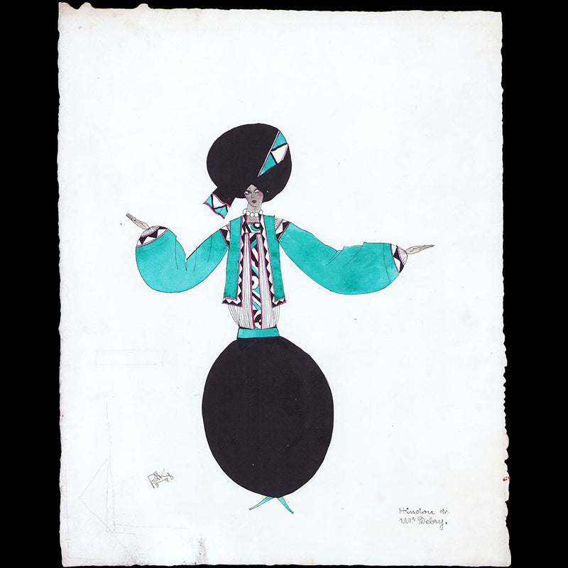 Ray Bret Koch - Hindou de Mr Debry, dessin de costume (1925)