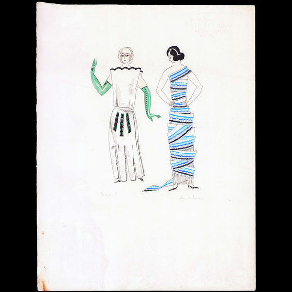 Ray Bret Koch - Le Gant, les Rubans, dessin de costumes (1920s)