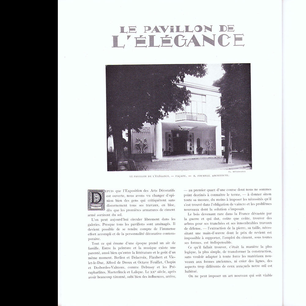 La Renaissance de l'Art Français et des Industries du Luxe (juillet 1925) - pavillon de l'Elégance