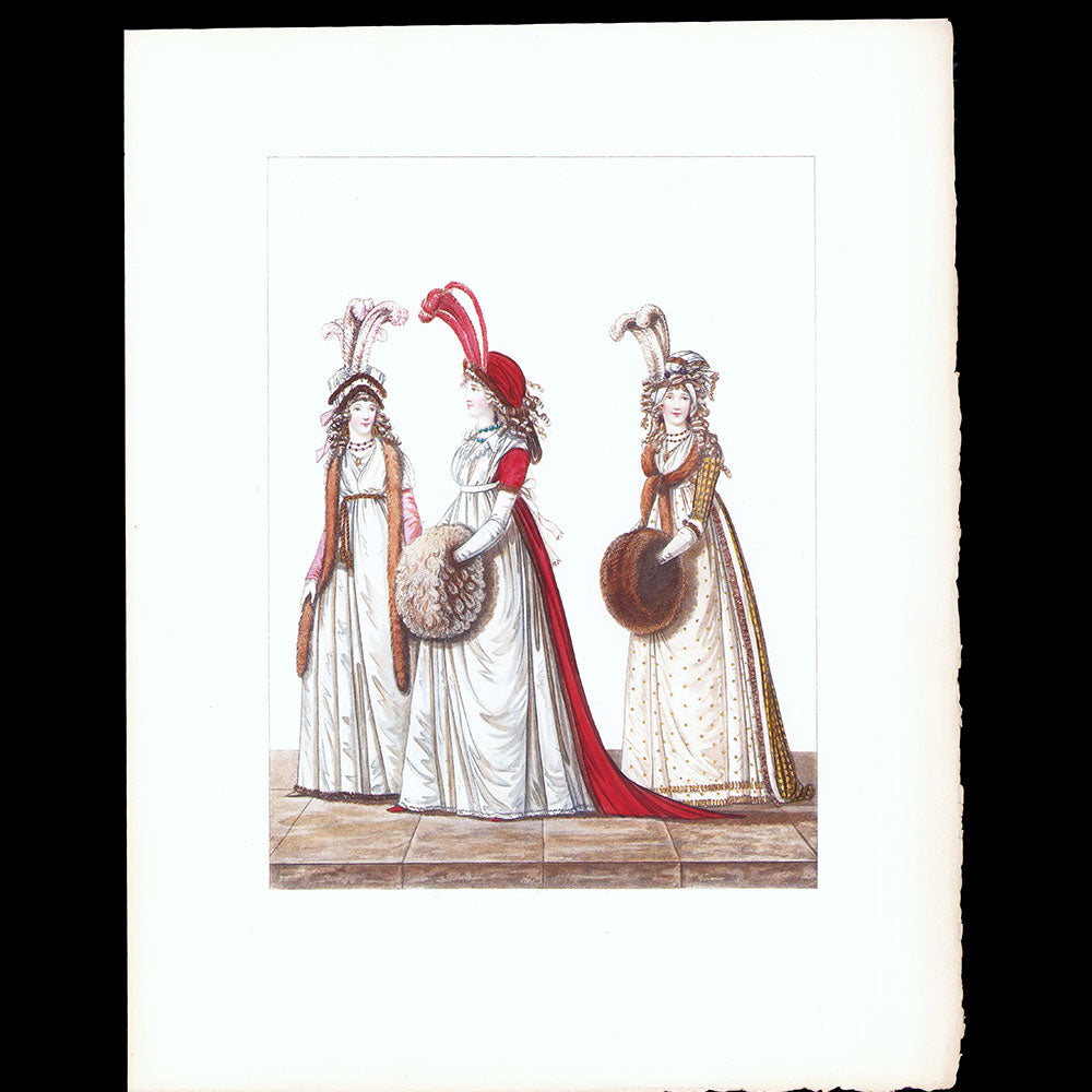 Documents pour l'Histoire du Costume de Louis XV à Louis XVIII, réunion de 9 planches (1911)