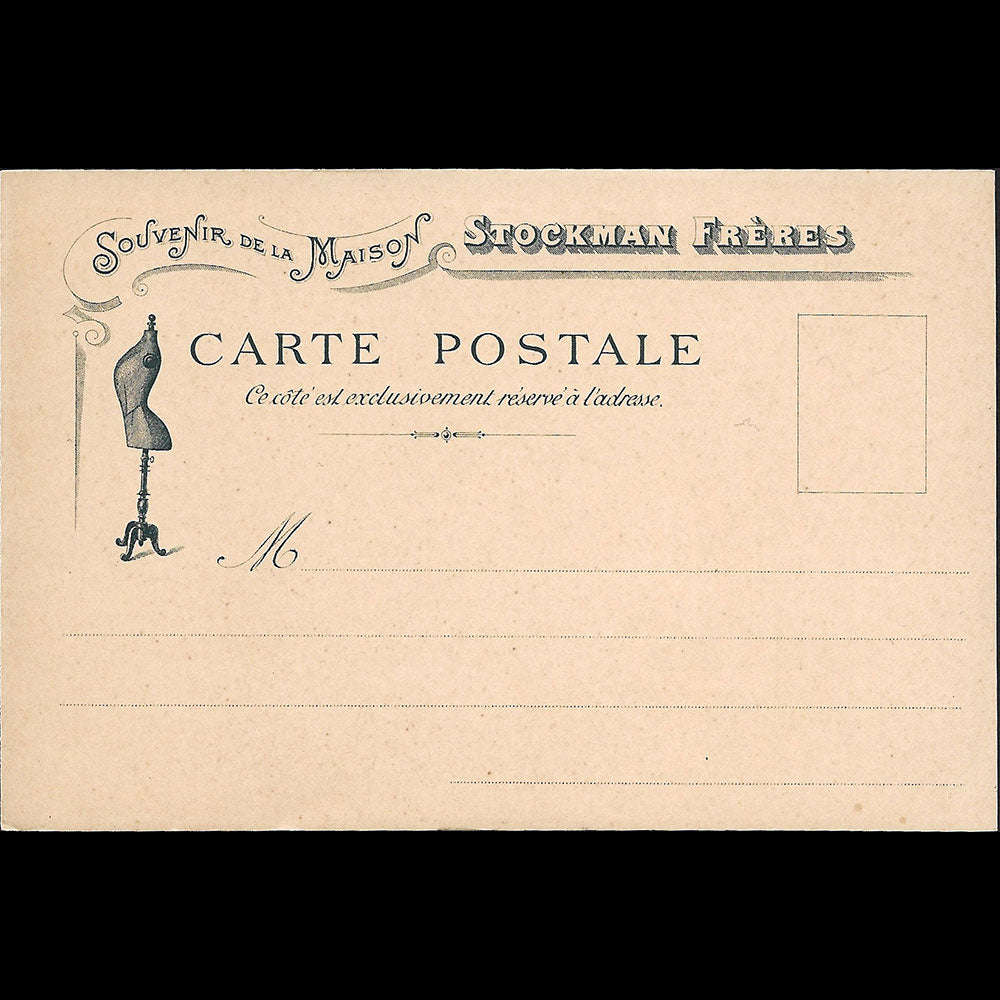 Stockman - Carte de la fabrique de bustes et mannequins articulés, 150 rue Legendre à Paris pour l'Exposition Universelle de Paris (1900)