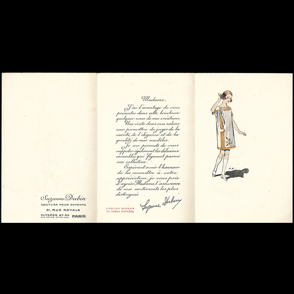 Suzanne Dubin - Invitation illustrée par René Drivon (1920s)