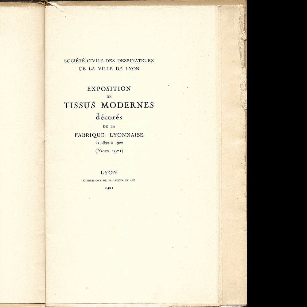 Les tissus modernes décorés de la fabrique lyonnaise de 1890 à 1920 (1921)