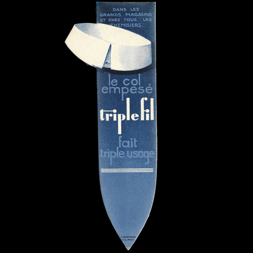 Triplefil - Carte découpée du fabircant de col empesé (1910s)