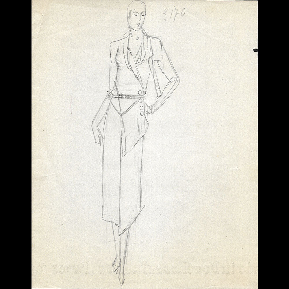 Vionnet - Dessin d'une robe pour l'été 1930