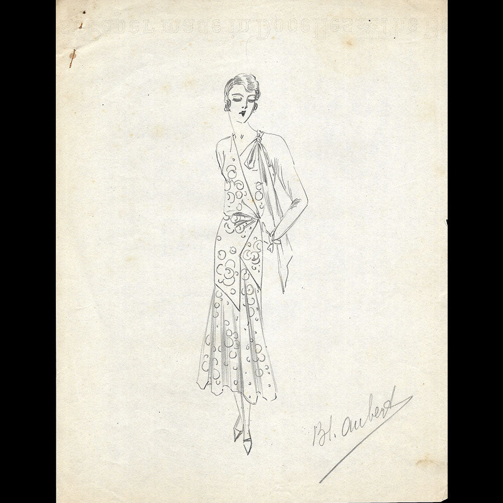 Vionnet - Dessin d'une robe pour l'été 1930