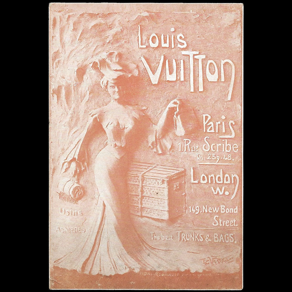 Louis Vuitton - Carte du malletier, 1 rue Scribe à Paris et 149 New Bond Street à Londres (1900s)