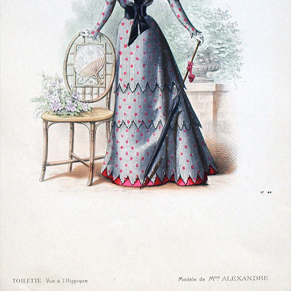 Mme Alexandre - Toilette vue à l'hippique, gravure de La Mode Artistique (1896)