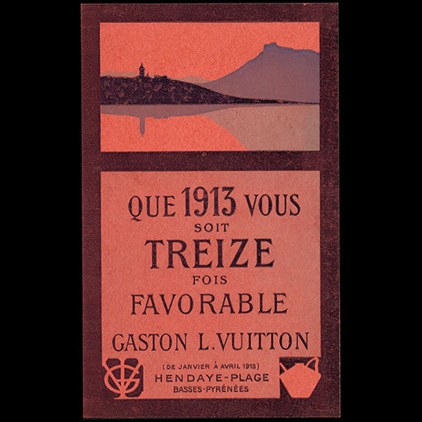 Gaston Louis Vuitton - Que 1913 vous soit treize fois favorable, carte de voeux pour 1913