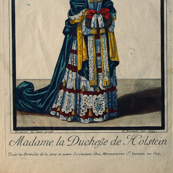Madame la Duchesse de Holstein, gravure de Bonnart (1695)