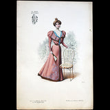 Weill- Toilette vue à la Matinée Musicale de Mme Kireevsky, gravure de La Mode Artistique (1896)