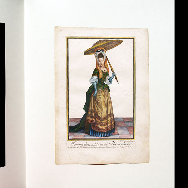 Femme de qualité en habit d'Este à la grec, gravure d'Arnoult (1688)