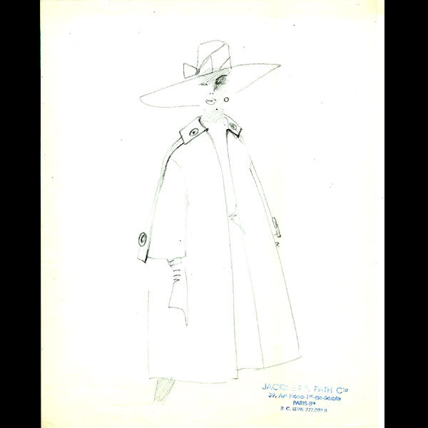 Fath - Dessin de la maison Jacques Fath (circa 1950)