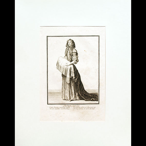 La Sage Femme, gravure de Bonnart (circa 1680)