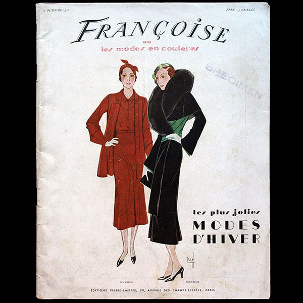 Françoise ou les modes en couleurs - Françoise et Chiffons réunis, 15 octobre 1932