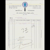 Vionnet - Facture, 50 avenue Montaigne à Paris (8 juin 1928)