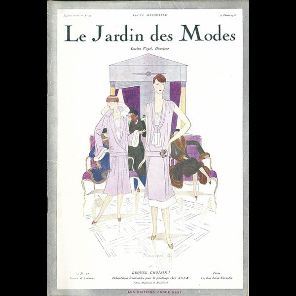 Le Jardin des Modes, n°79, 15 février 1926, couverture de Pierre Mourgue