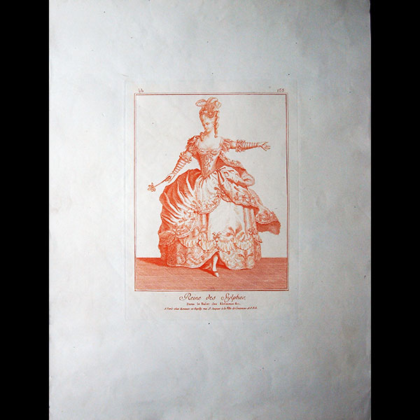 Gallerie des Modes et Costumes Français, bb 155, Reine des Sylphes (1779), copie postérieure du XXème siècle