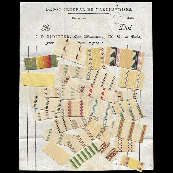 Serre et cie - Correspondance avec échantillons adressée au négociant en tissus par Nidinger (1818)