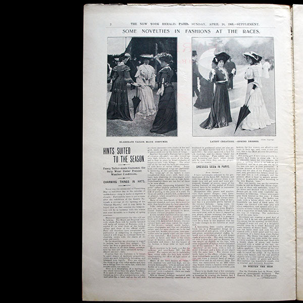 The New York Herald Fashion Supplement, April 26th, 1903