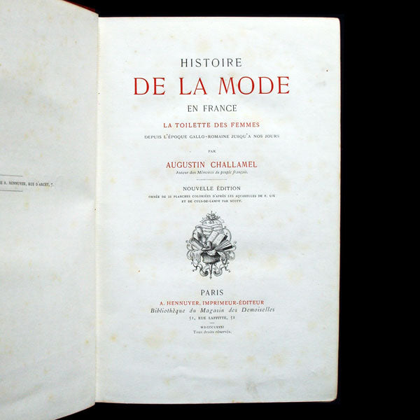 Challamel - Histoire de la mode en France (1881)