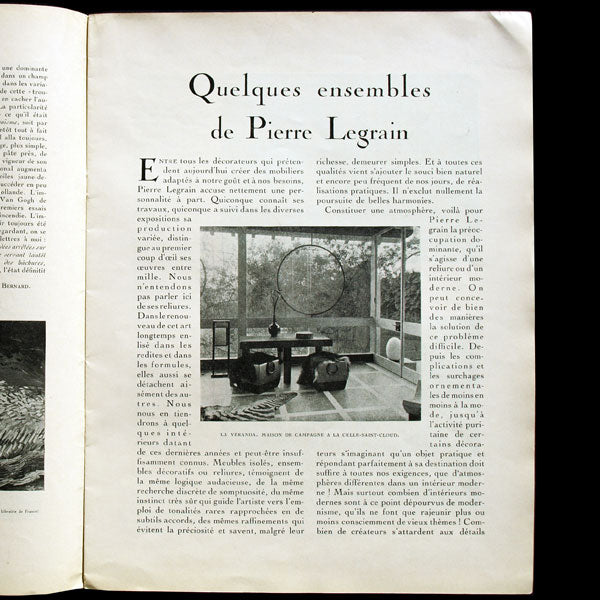 L'Amour de l'Art, quelques ensembles de Pierre Legrain (décembre 1924)