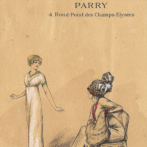Jean Patou - Carte de la maison de couture Parry, illustrée par André Leroy (1911)