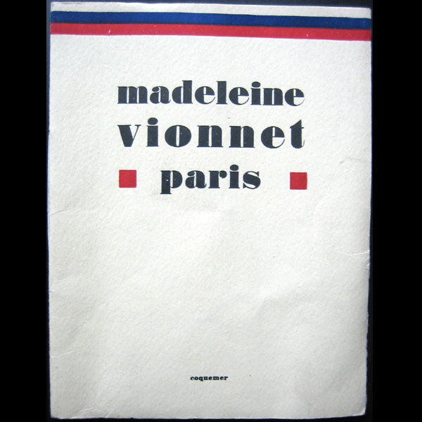 Vionnet - Livret de présentation de la maison avenue Montaigne à Paris (circa 1925)