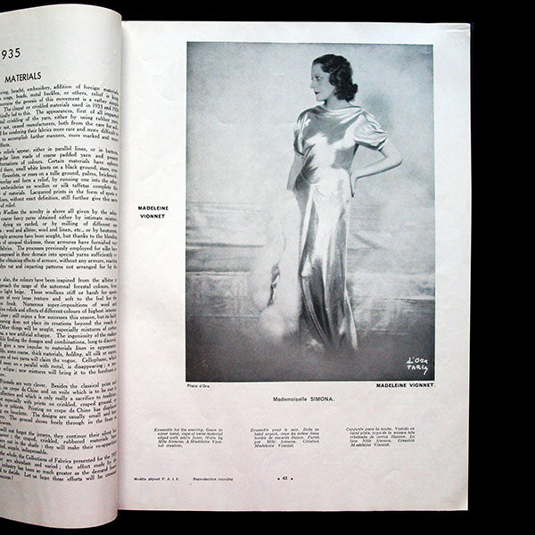 L'Officiel de la mode et de la couture de Paris - février 1935