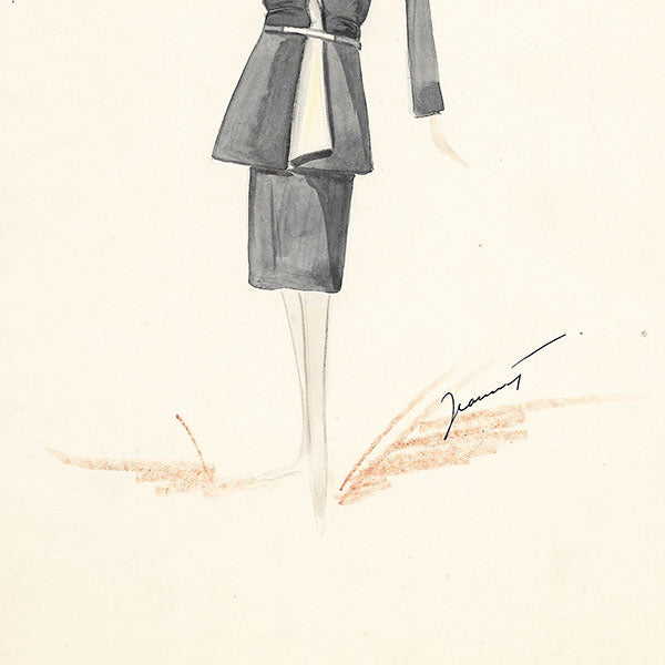 Premet - Dessin d'un modèle de Madeleine Jeannest (circa 1925)