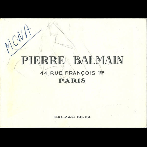 Balmain, carnet de défilé, circa 1955