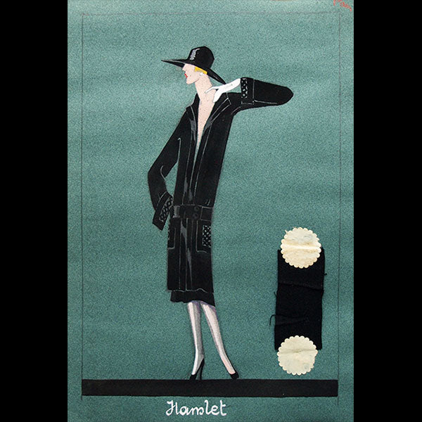 Jeanne Lanvin - Dessin de la robe Hamlet (1925)