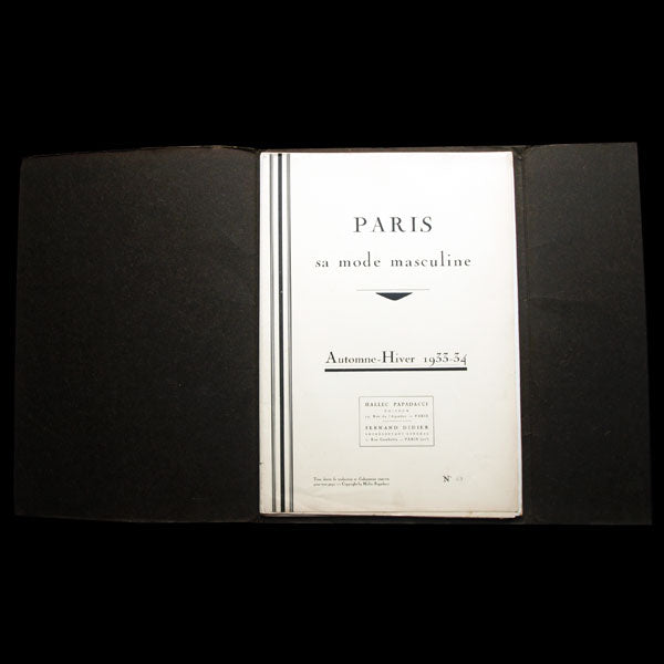 Paris, sa mode masculine, automne-hiver 1933-1934