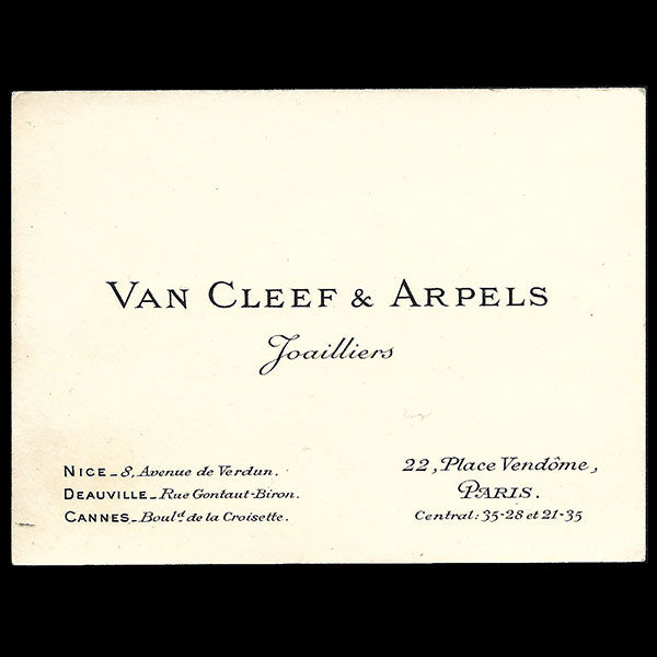 Van Cleef et Arpels - Carte de visite (circa 1925)