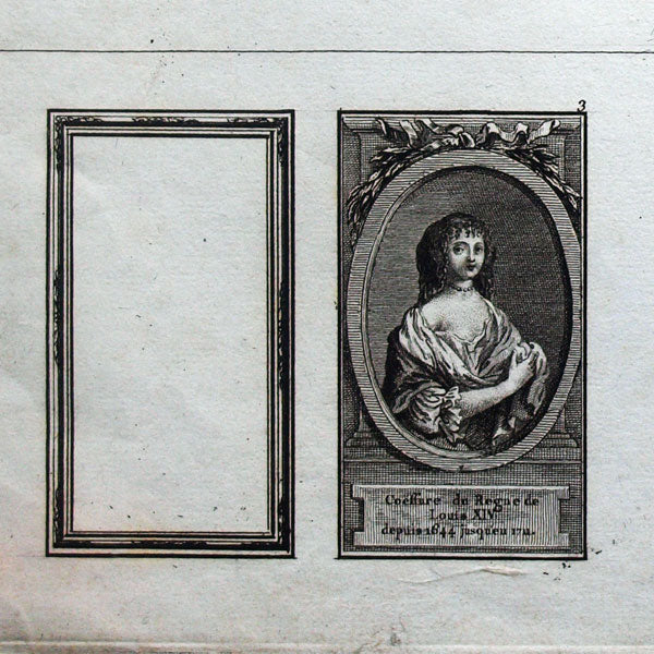 Desnos - Réunion de 6 planches du Recueil des Coiffures depuis 1589 jusqu'en 1778, 24 figures de coiffures (1777-1779)
