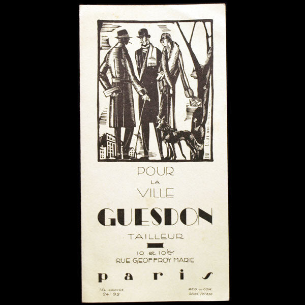 Guesdon, tailleur pour la ville, 10 et 10 bis rue Geoffroy Marie à paris (circa 1920)