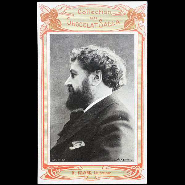 Octave Uzanne - Carte portrait de la collection du chocolat Sadla (circa 1900)