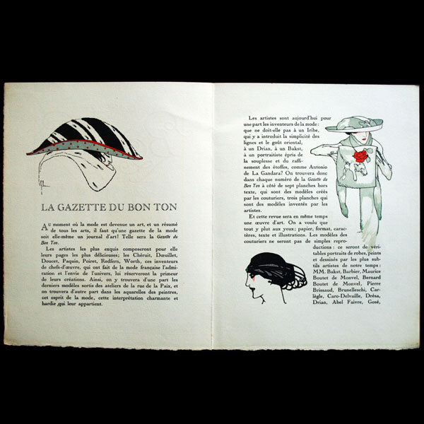 Gazette du Bon Ton, plaquette de présentation de la revue (1912)