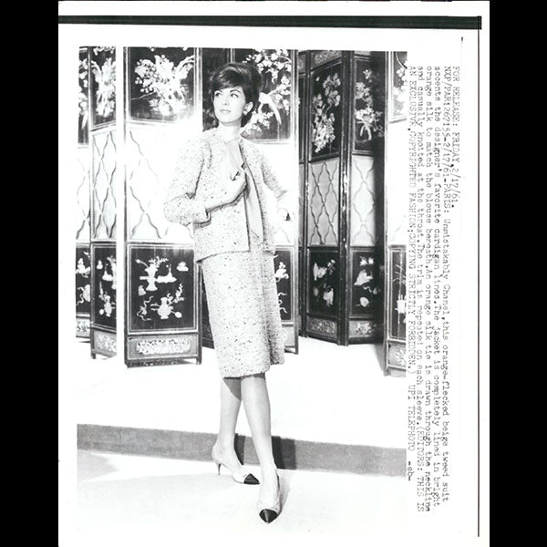 Chanel - Tailleur de tweed orange pour 1961