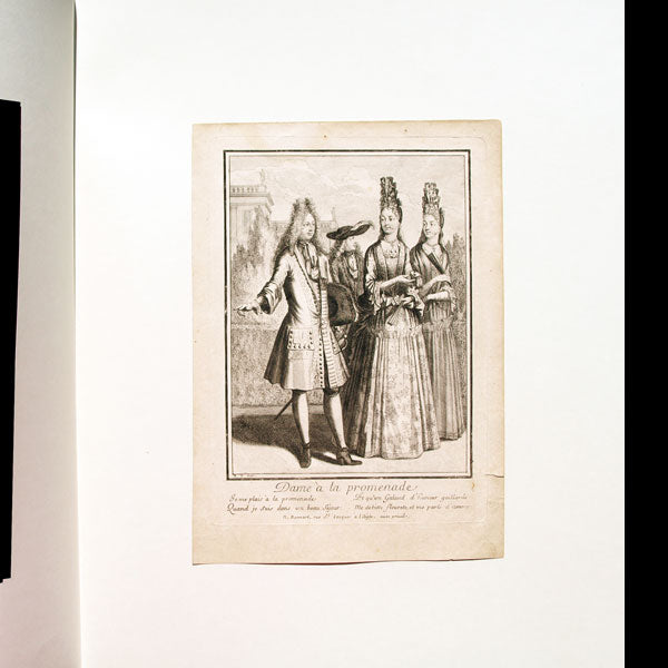 Dame à la promenade, gravure d'après Robert Bonnart (circa 1692-1710)