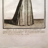 Dame de la cour vestue à la Sultane, gravure de Nicolas Bonnart d'après Robert Bonnart (circa 1690)